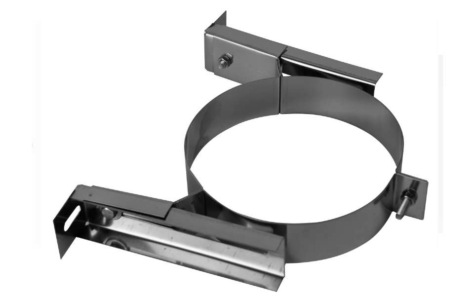 BRIDE BUSE INOX DOUBLE PAROI MURALE RÉGLABLE