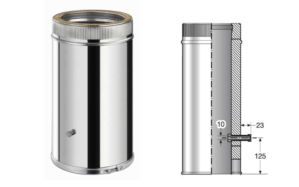 BRIDE INOX DOUBLE PAROI AVEC POINT DE MESURE
