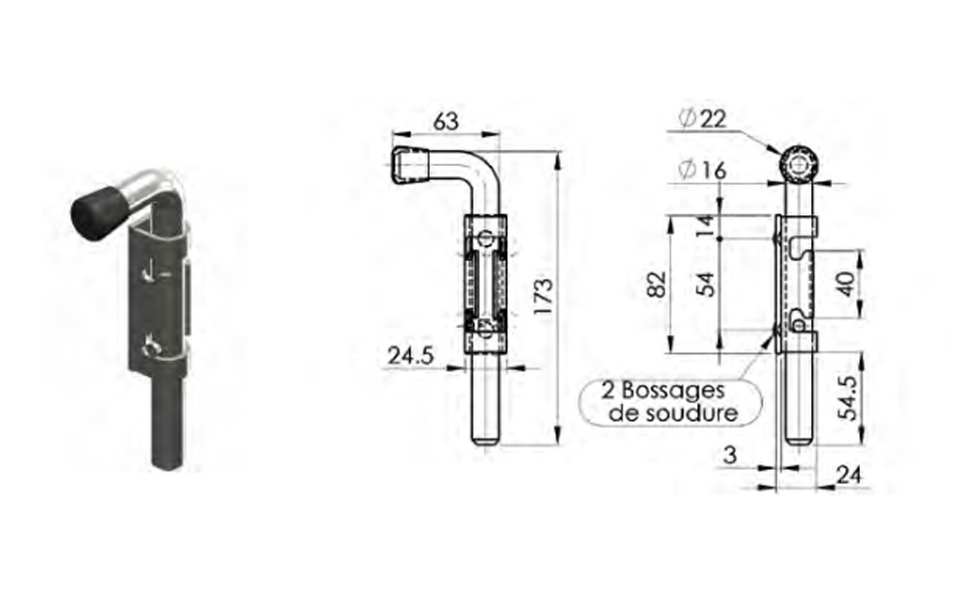 VERROU PISTOLET À SOUDER
