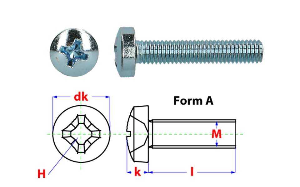 VIS À MÉTAUX TÊTE CYLINDRIQUE BOMBÉE - DIN 7985H - ZINGUÉ