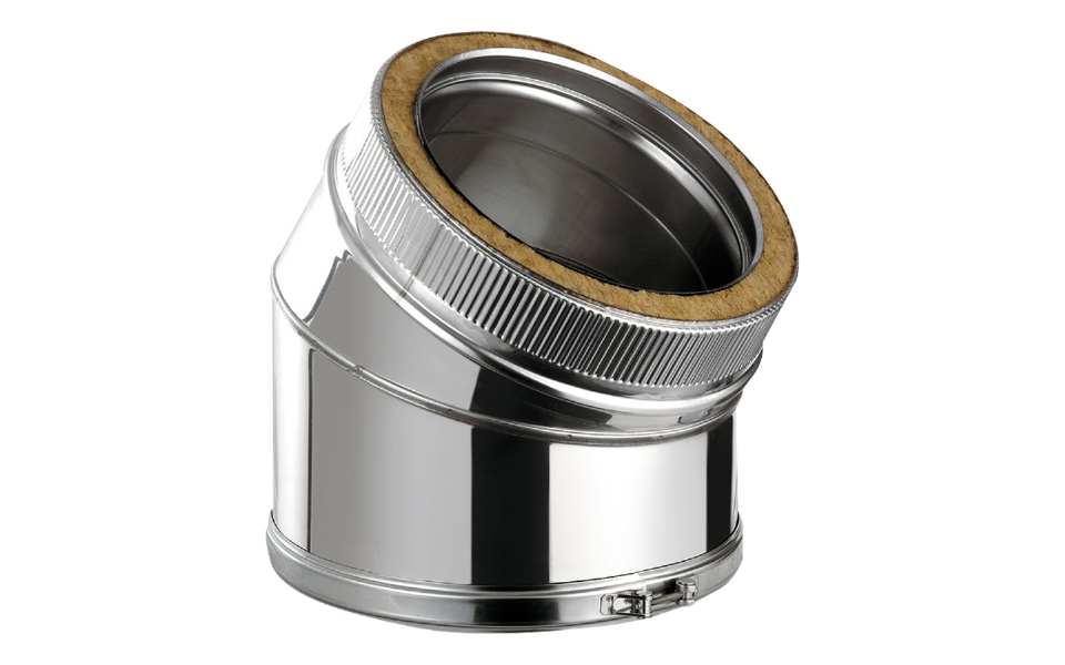 COUDE BUSE INOX DOUBLE PAROI 30°