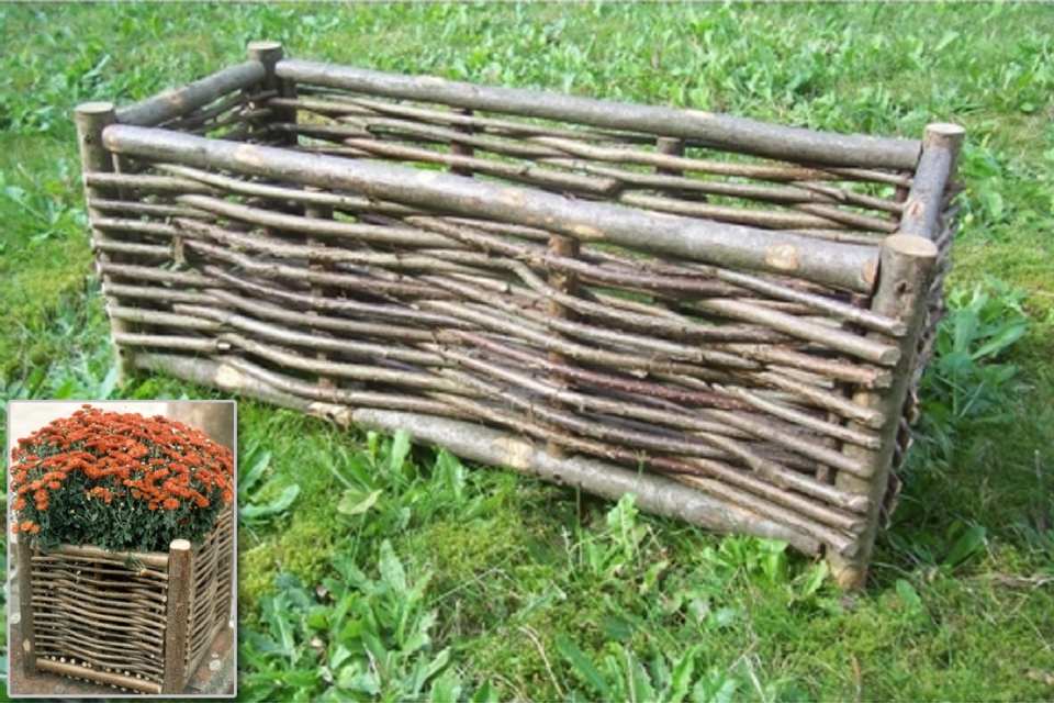 BAC À FLEURS EN NOISETIER