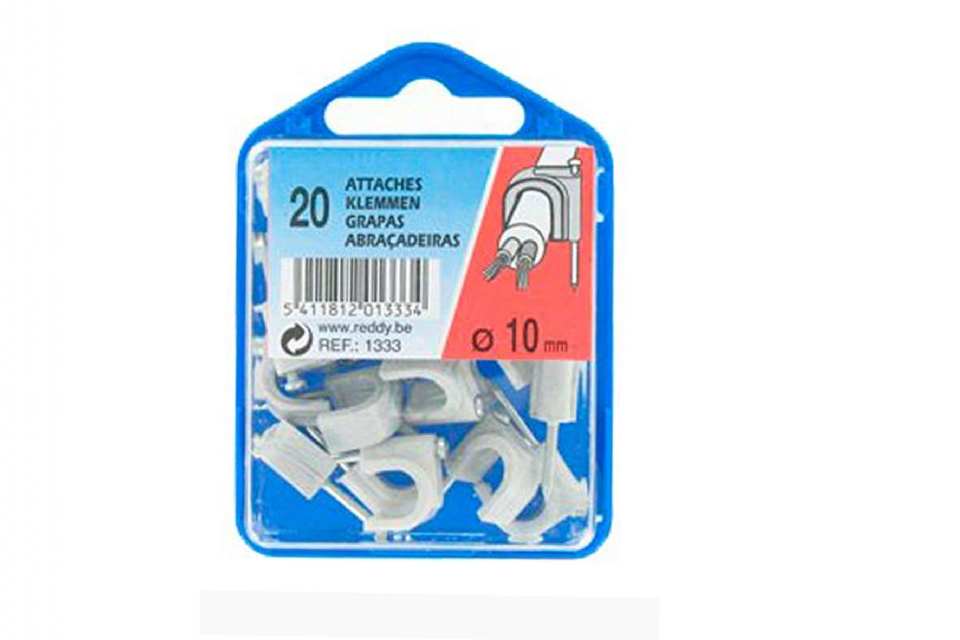 ATTACHE POUR CABLE ELECTRIQUE A CLOUER GRIS