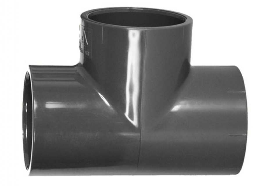 TÉ PVC PN16 - 90° - 2 COLLAGES