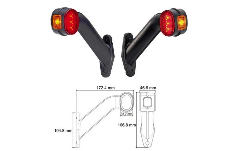 FEU LATÉRAL COURBÉ LONG LED