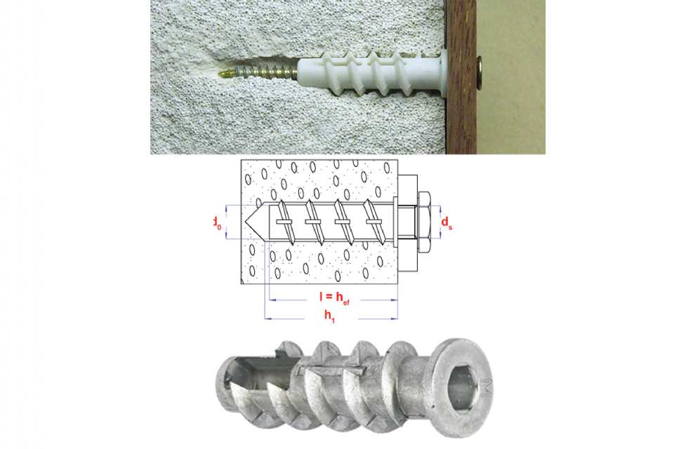 CHEVILLE MÉTAL POUR BÉTON CELLULAIRE