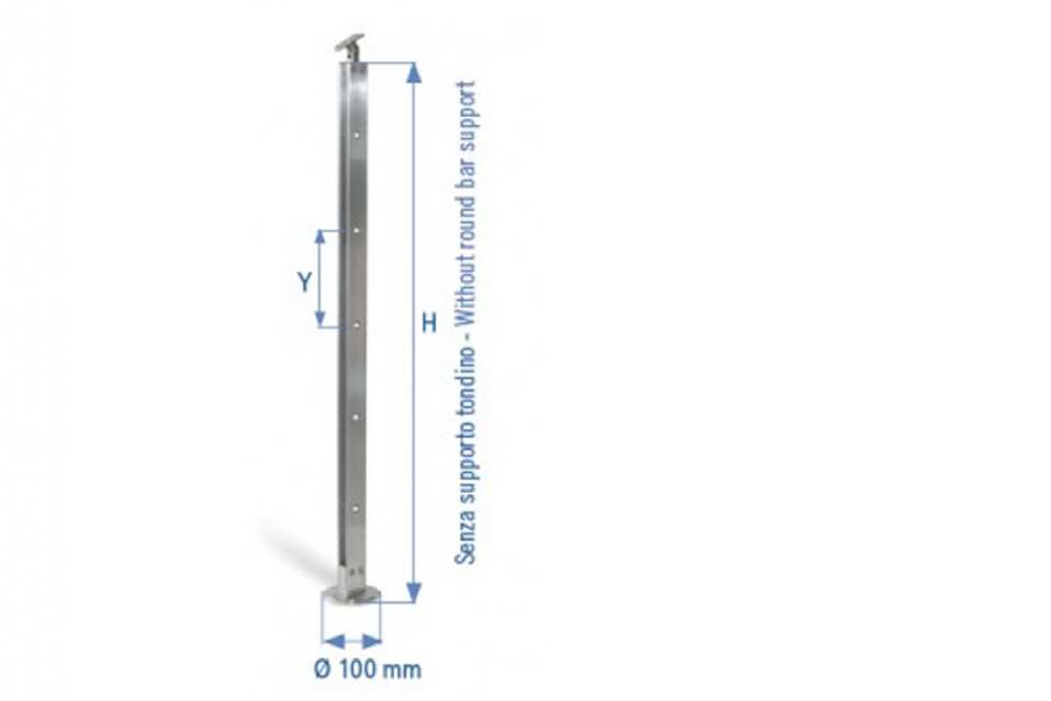 POTEAU POUR REMBARDE INOX FER PLAT