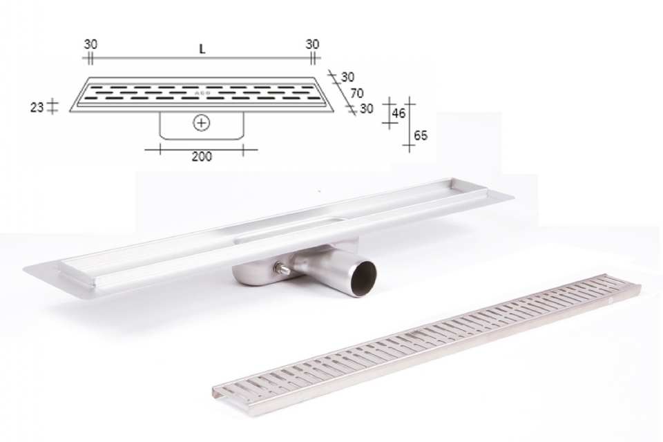 CANIVEAU DE DOUCHE INOX ACO CLASSIC WAVE