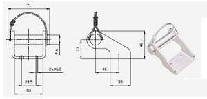 ATTACHE POUR CHARNIERE RIDELLE UZ-03A
