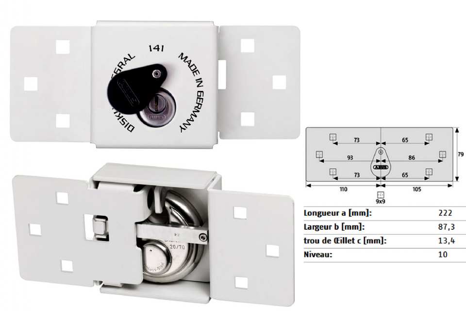 CADENAS ROND ABUS + PORTE CADENAS DI141
