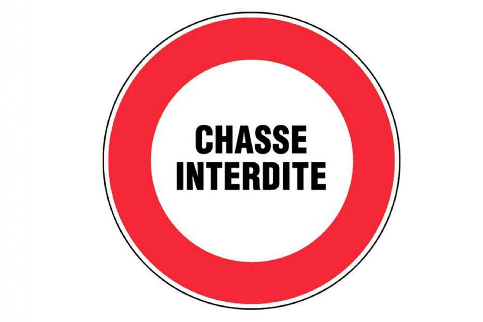PANNEAU PVC ROND CHASSE INTERDITE