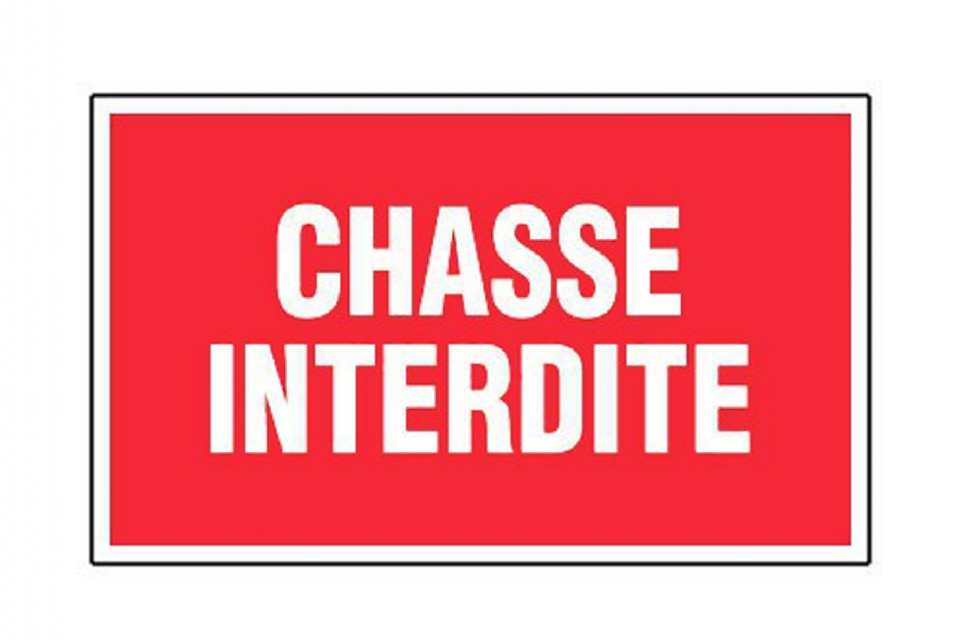 PANNEAU PVC RECTANGLE CHASSE INTERDITE