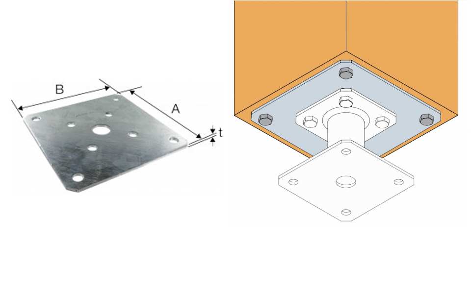 PLATINE OPTIONNELLE POUR PIED DE POTEAU