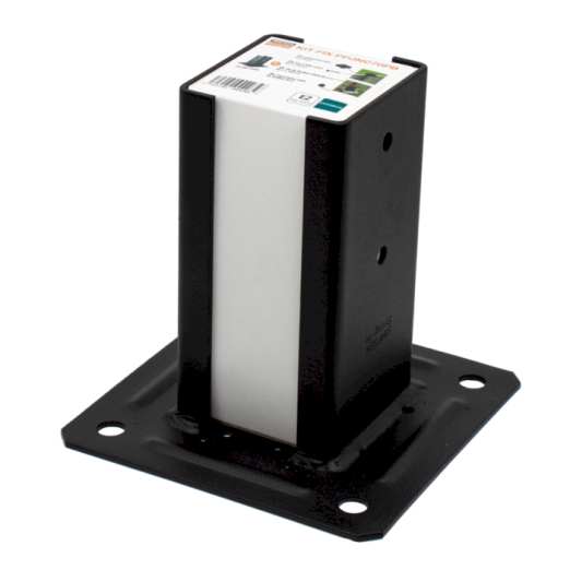 SOCLE POUR POTEAU CARRE SUR PLATINE NOIR KIT