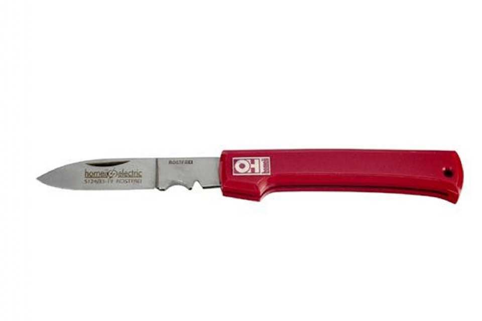 COUTEAU ELECTRICIEN HOMBEL MANCHE ABS ROUGE