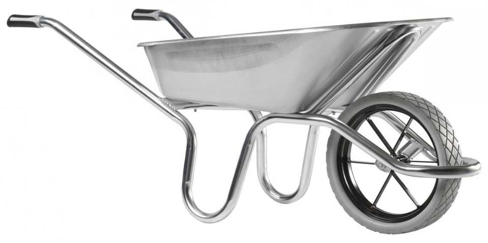 BROUETTE 100L GALVANISÉE ROUE INCREVABLE