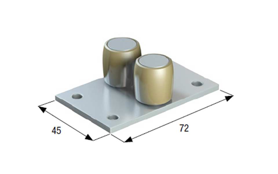 GUIDE DE RAIL ROLL GE 400KG DOUBLE SUR PLATINE