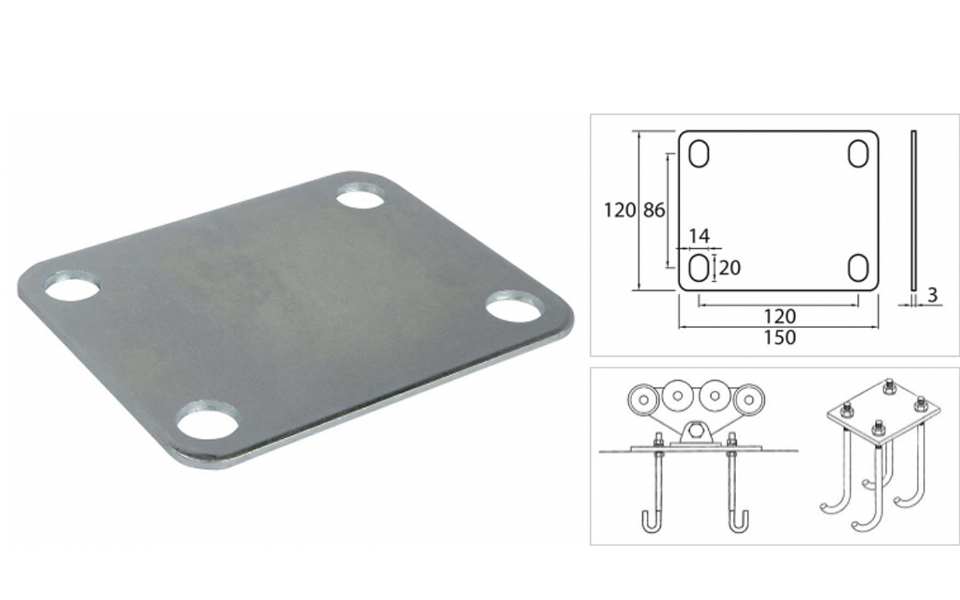 PLAQUE D'ANCRAGE POUR KIT AUTOPORTANT