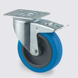 ROUE POLYAMIDE BLEU FREINÉE