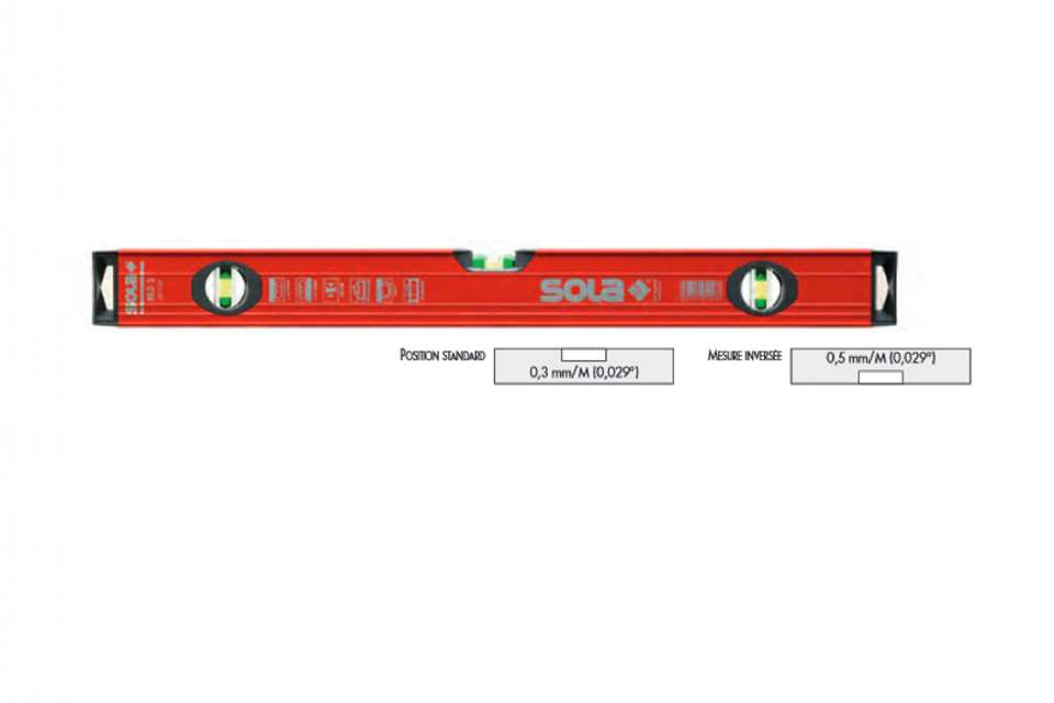 NIVEAU TUBULAIRE ALUMINIUM PROFESSIONNEL SOLA RED