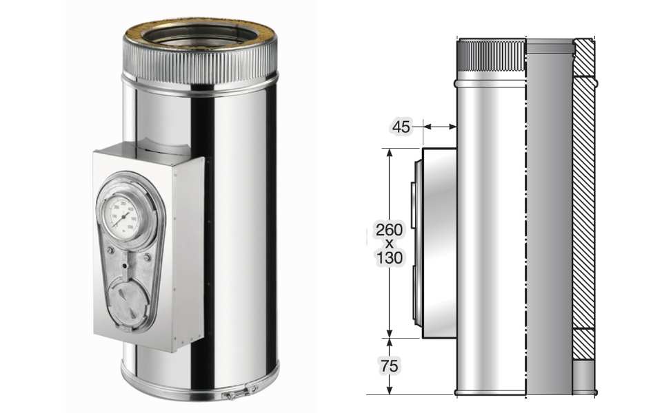 BUSE INOX DOUBLE PAROI AVEC THERMOMÈTRE