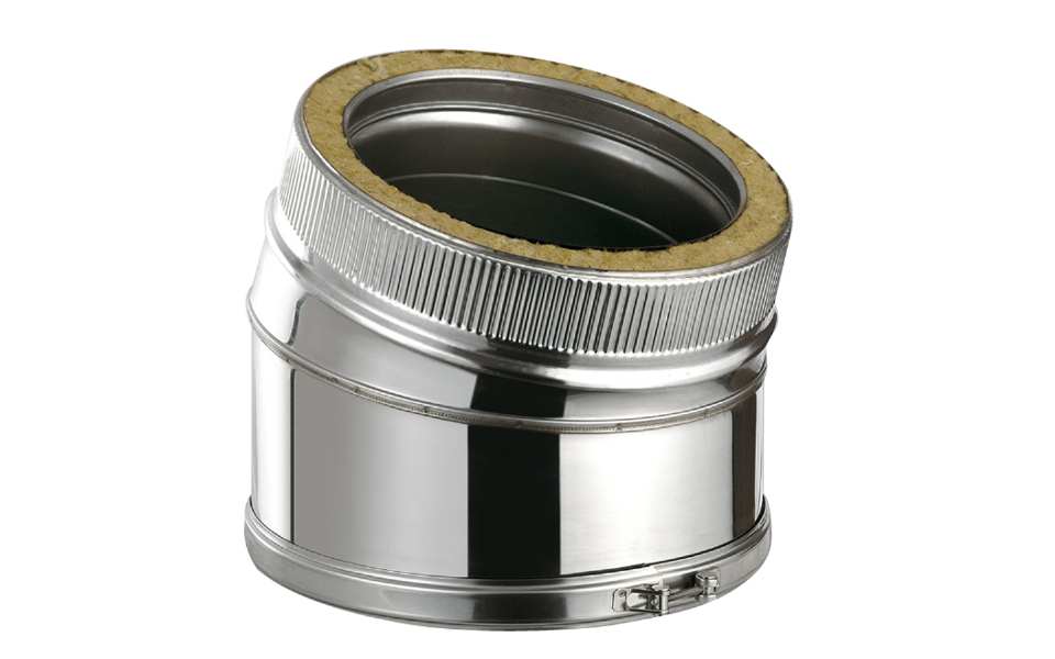 COUDE BUSE INOX DOUBLE PAROI 15°