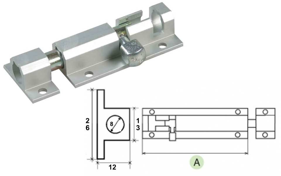 VERROU ROND ALUMINIUM