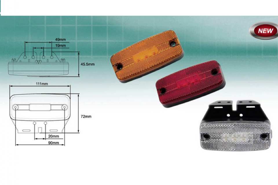 FEU POSITION LATÉRAL AVEC SUPPORT LED GM