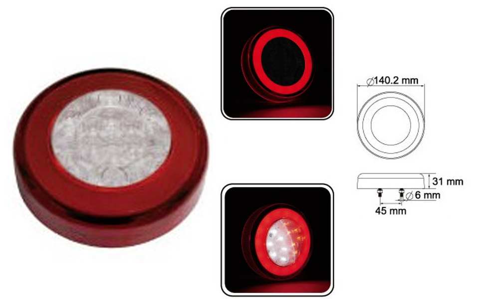 FEU POSITION-STOP-RECUL LED ROND