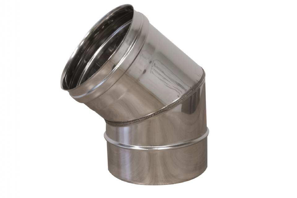 COUDE BUSE INOX SIMPLE PAROI 45°