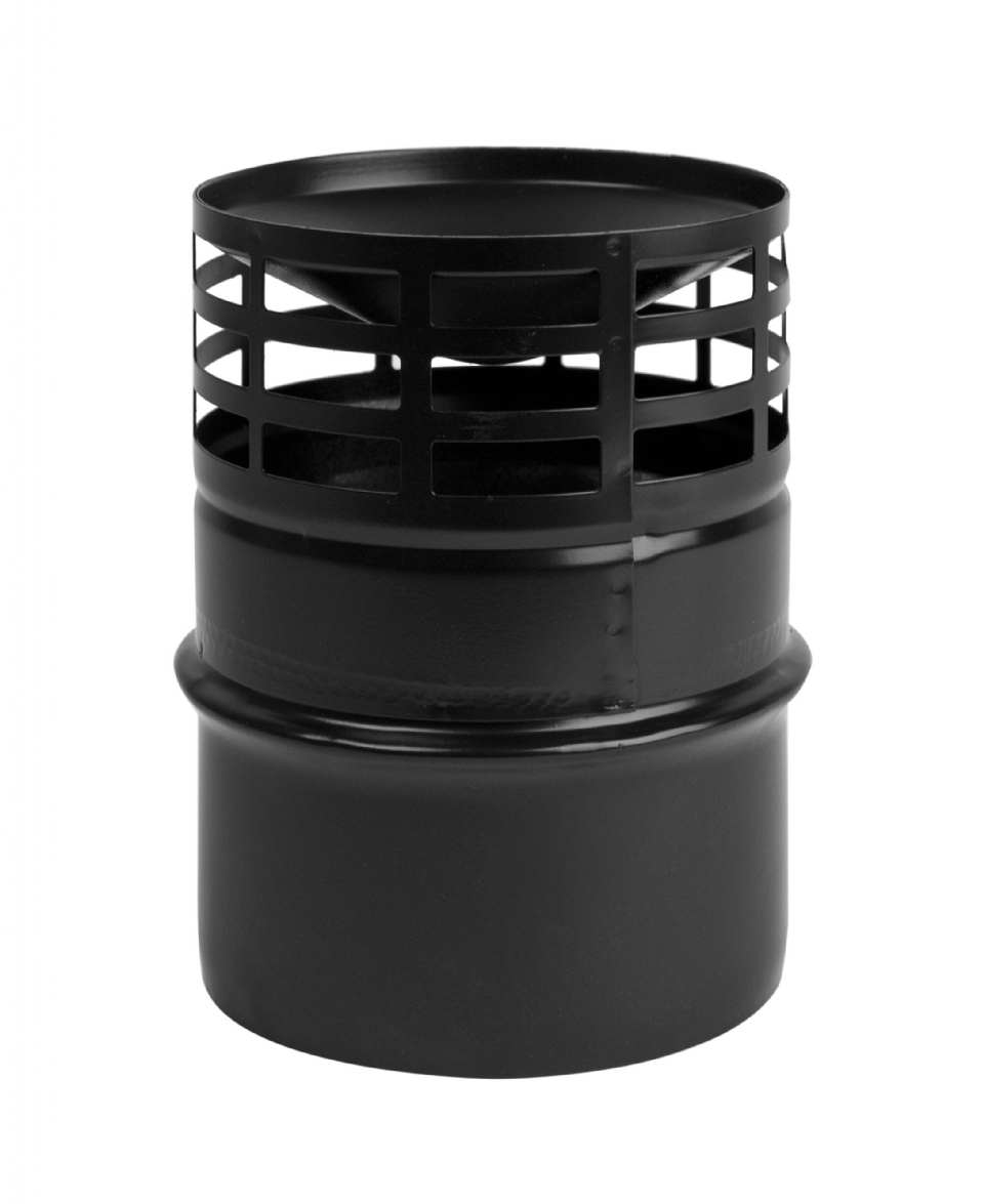 SORTIE HORIZONTALE POUR BUSE INOX SIMPLE PAROI SPÉCIAL PELLET NOIRE