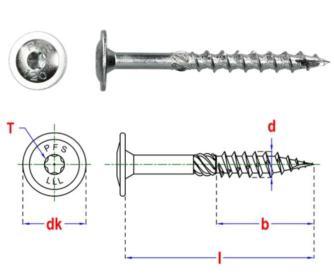 VIS TÊTE FRAISÉE - CHARPENTE - TORX