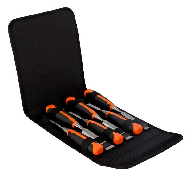 JEU DE 6 CISEAUX A BOIS POCHETTE POLYESTER BAHCO