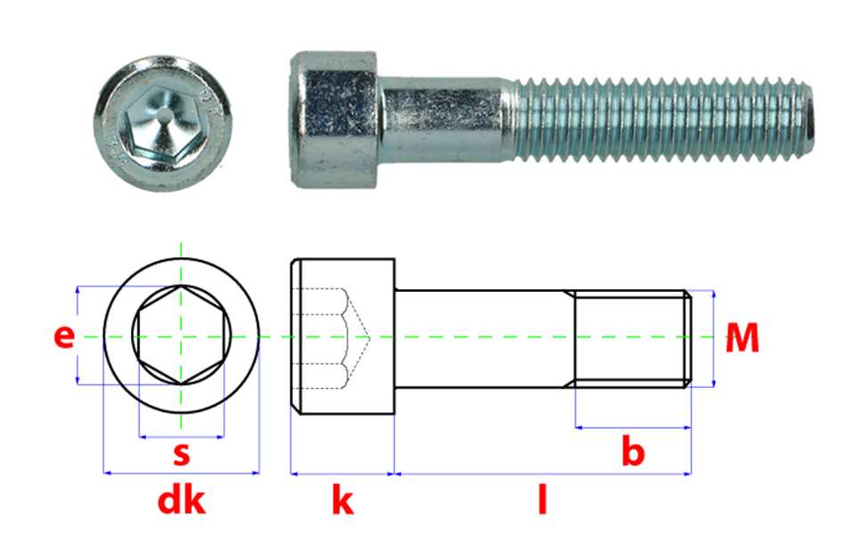VIS A 6 PANS CREUX TÊTE CYLINDRIQUE - DIN 912 - INOX