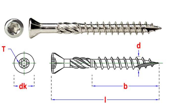 VIS À BOIS TERRASSE TÊTE FRAISÉE S-LINE - INOX A2 - TORX