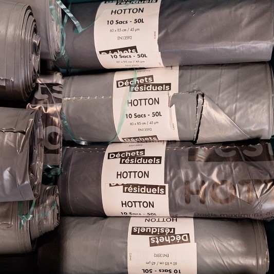 SACS POUBELLE COMMUNAUX HOTTON RESIDUEL 50L