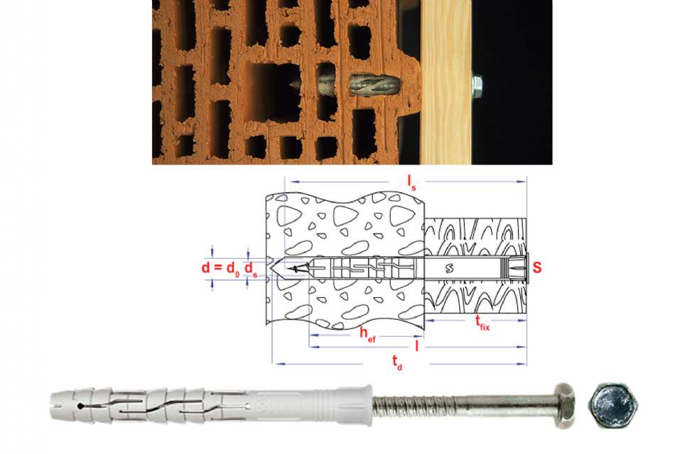 CHEVILLE POUR CHASSIS COLLERETTE FRAISEE TÊTE HEXAGONALE