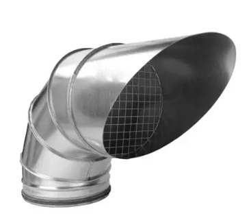 CAPUCHON INOX DP COUDE 90 AVEC GRILLE