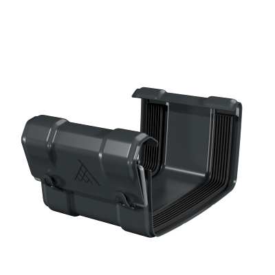 JONCTION DE GOUTTIERE EDGE ACIER RECTANGULAIRE NOIR MAT
