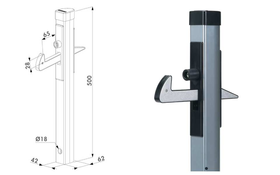 ARRÊT PORTAIL OUVERT AUTO À SCELLER LOCINOX
