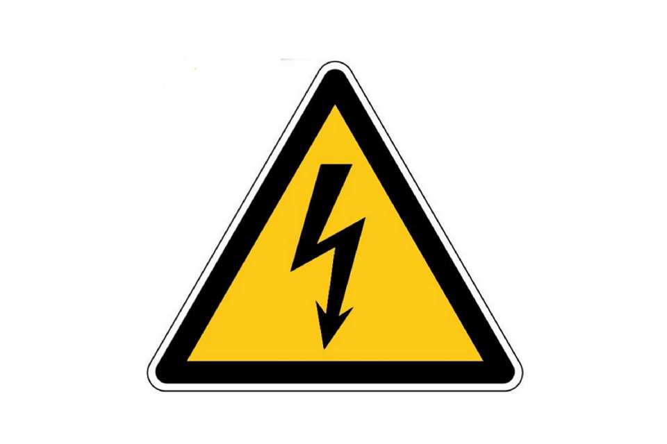 ADHÉSIF TRIANGLE DANGER ÉLECTRIQUE