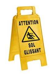CHEVALET SIGNALISATION JAUNE SOL GLISSANT