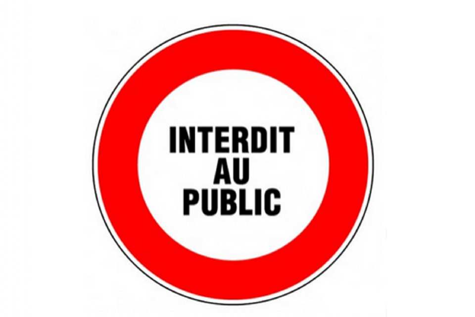 PANNEAU ALU ROND INTERDIT AU PUBLIC