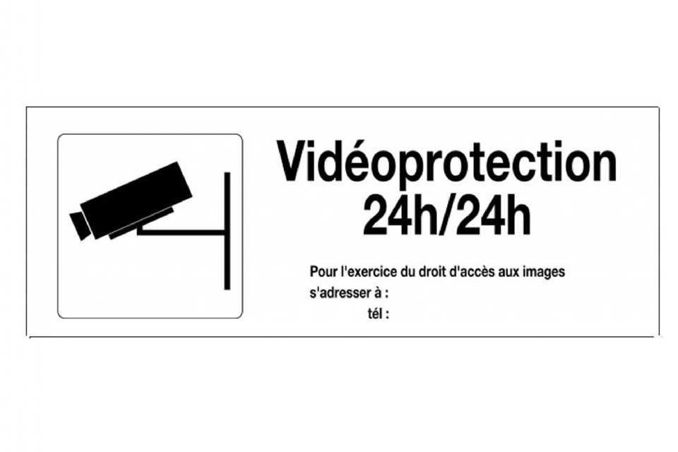 PANNEAU ALU RECTANGLE SURVEILLANCE VIDEO