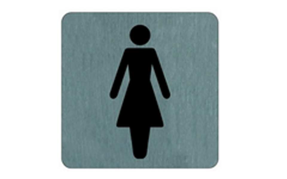 PANNEAU ALUMINIUM CARRE TOILETTES FEMME