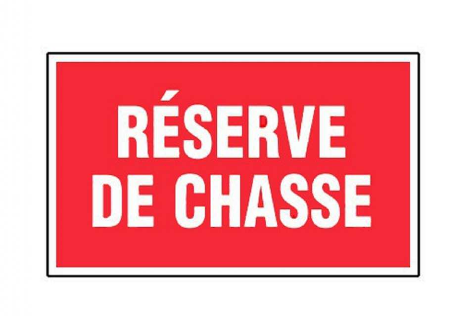 PANNEAU PVC RECTANGLE RÉSERVE DE CHASSE