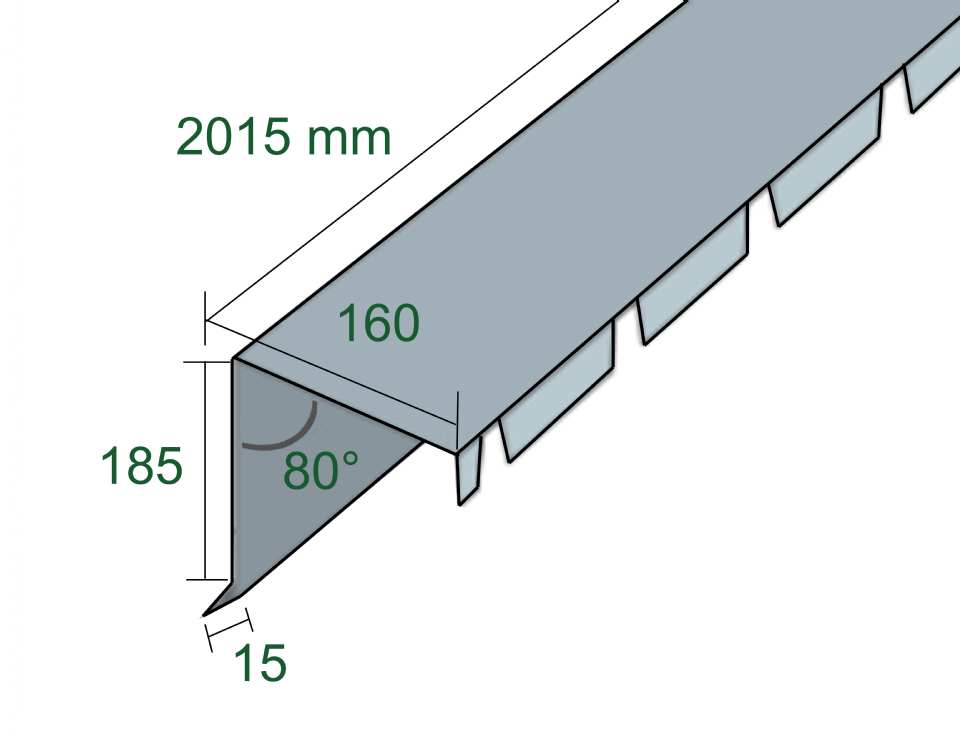 FAITIÈRE SUR MUR CRANTÉE 1000*45