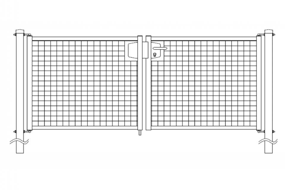 PORTAIL DOUBLE BATTANT - JARDIN PLASTIFIÉ GRIS