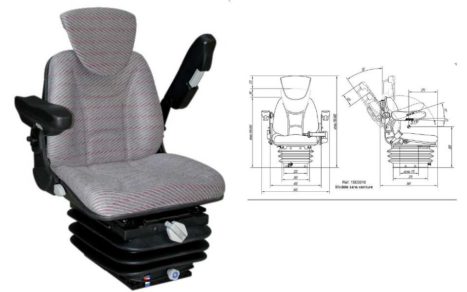 SIÈGE TRACTEUR TISSU LUXE MECANIQUE
