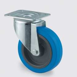 ROUE POLYAMIDE BLEU PIVOTANTE